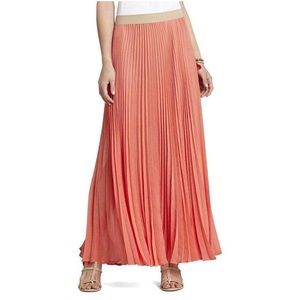 BCBGMAXAZRIA Tangelo Estel Pleated Maxi Skirt